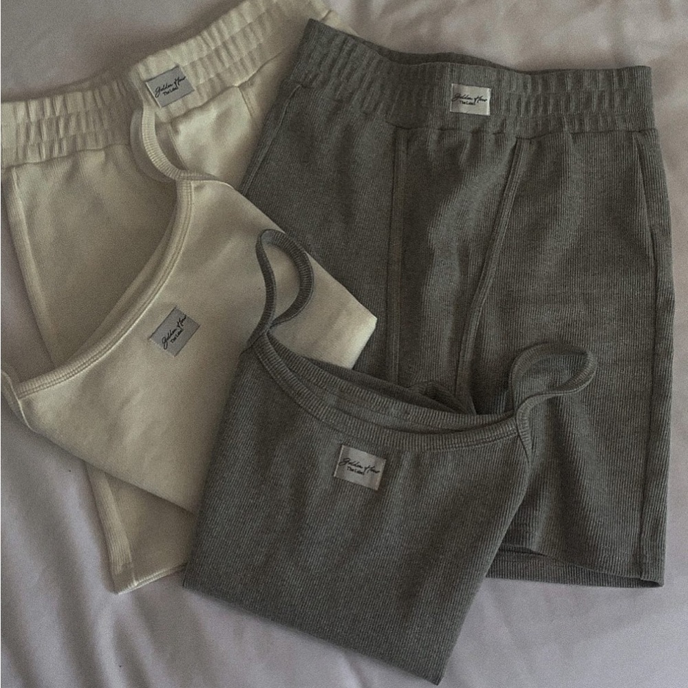 GHTL Ribbed Sleep Set Singlet and Brief Shorts NWT